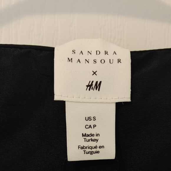 Sandra Mansour H&M Black Ruffled Dress Wrap Bow Small - Picture 8 of 8